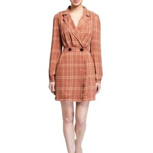 Plaid Double-Breasted Wrap Dress
